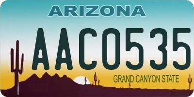 AZ license plate AAC0535