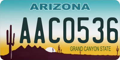 AZ license plate AAC0536
