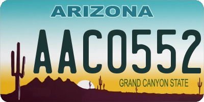 AZ license plate AAC0552