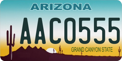 AZ license plate AAC0555