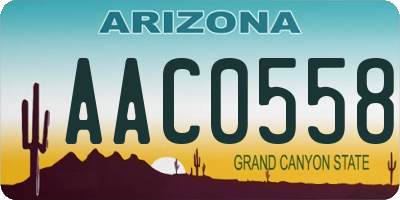 AZ license plate AAC0558