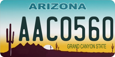 AZ license plate AAC0560