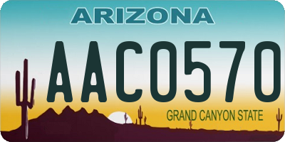 AZ license plate AAC0570