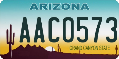AZ license plate AAC0573