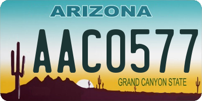 AZ license plate AAC0577