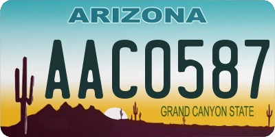AZ license plate AAC0587