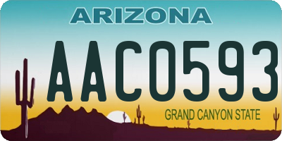 AZ license plate AAC0593