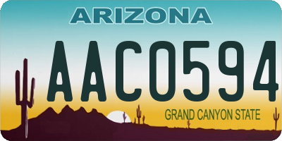 AZ license plate AAC0594