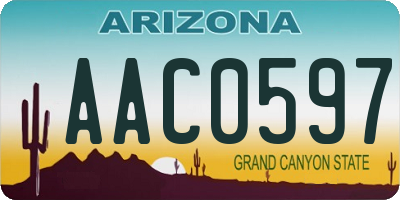 AZ license plate AAC0597