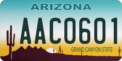 AZ license plate AAC0601