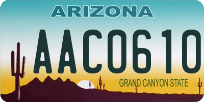AZ license plate AAC0610