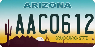 AZ license plate AAC0612