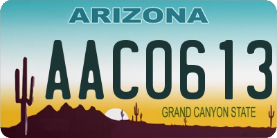 AZ license plate AAC0613