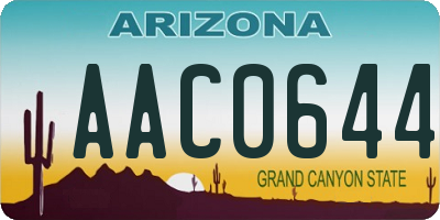 AZ license plate AAC0644