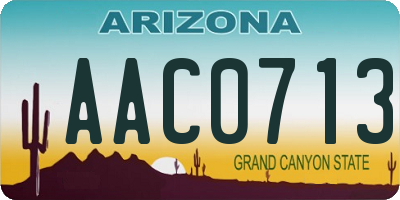 AZ license plate AAC0713