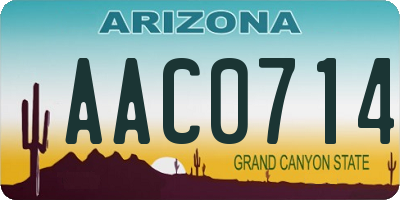 AZ license plate AAC0714
