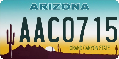 AZ license plate AAC0715