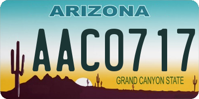 AZ license plate AAC0717