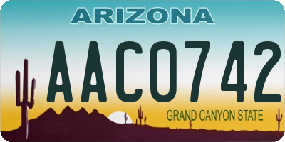 AZ license plate AAC0742