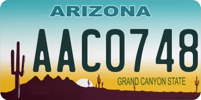 AZ license plate AAC0748