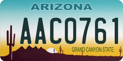 AZ license plate AAC0761