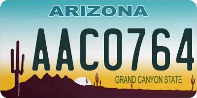 AZ license plate AAC0764