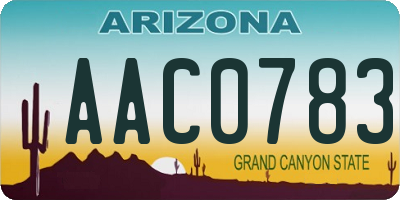 AZ license plate AAC0783