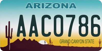 AZ license plate AAC0786