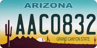 AZ license plate AAC0832