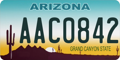 AZ license plate AAC0842