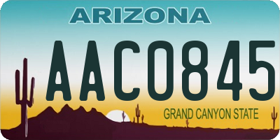 AZ license plate AAC0845