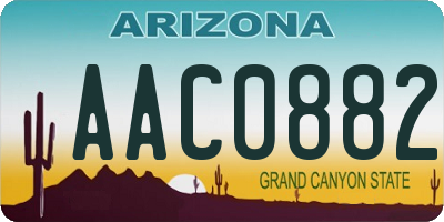 AZ license plate AAC0882