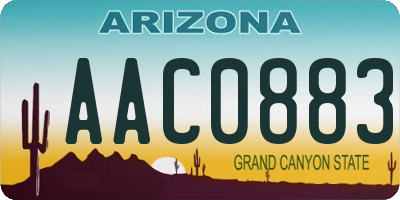 AZ license plate AAC0883