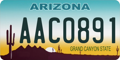 AZ license plate AAC0891