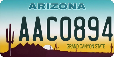 AZ license plate AAC0894