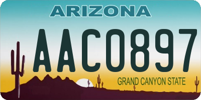 AZ license plate AAC0897