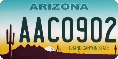 AZ license plate AAC0902