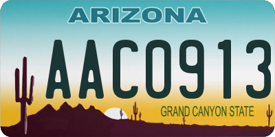AZ license plate AAC0913