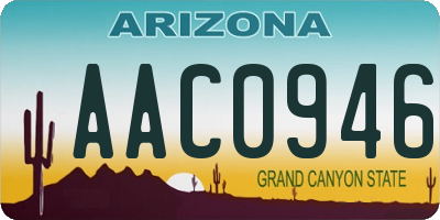 AZ license plate AAC0946