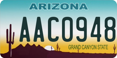 AZ license plate AAC0948