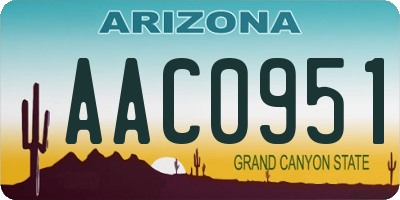 AZ license plate AAC0951
