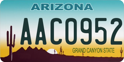 AZ license plate AAC0952