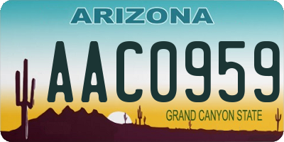 AZ license plate AAC0959