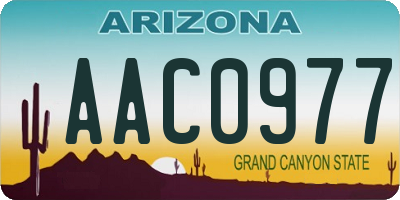 AZ license plate AAC0977