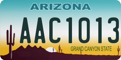 AZ license plate AAC1013