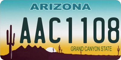 AZ license plate AAC1108