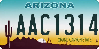 AZ license plate AAC1314