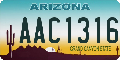 AZ license plate AAC1316