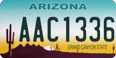 AZ license plate AAC1336