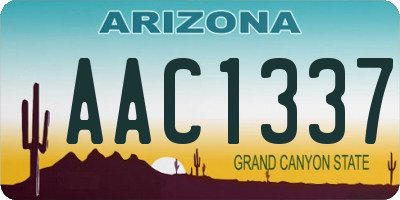 AZ license plate AAC1337